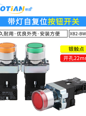 高品质 XB2-BW3361C BW33B1C BW33M1C 绿色带灯按钮开关 24V 220V