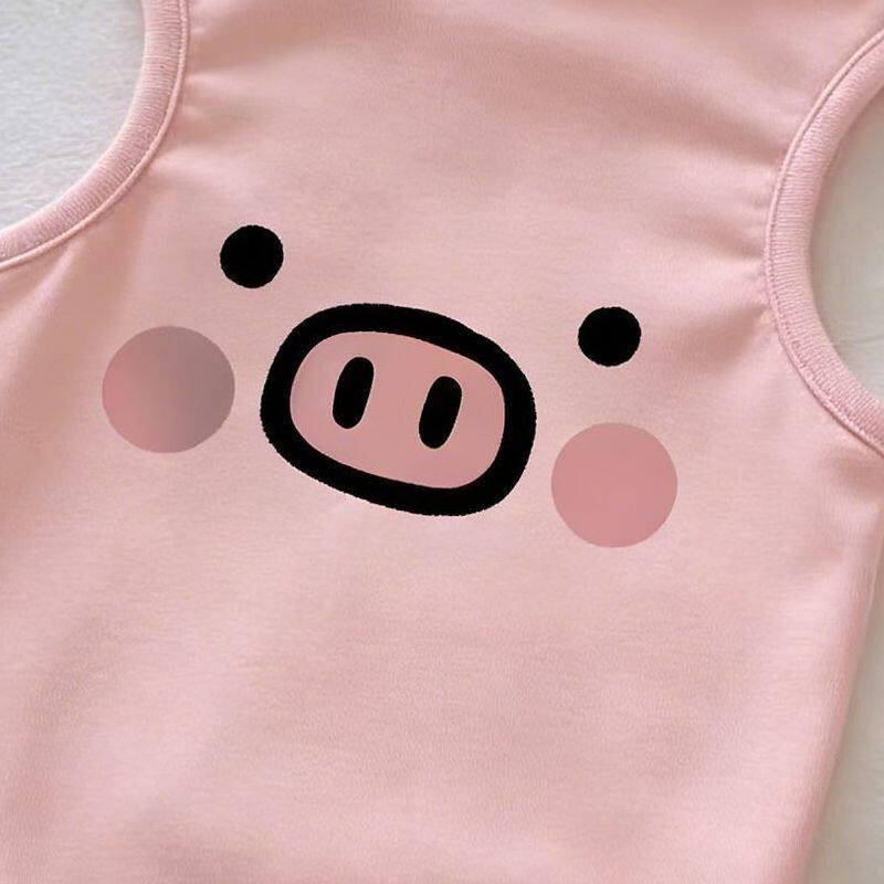 宠物狗狗衣服春秋款超萌粉色小猪印花亲肤背心大型犬金毛拉布拉多