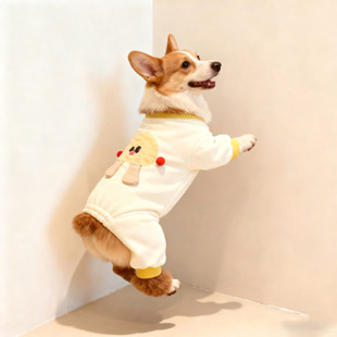 宠物秋冬可爱超萌卡通四脚衣立体图案舒适亲肤中型犬柯基柴犬法斗
