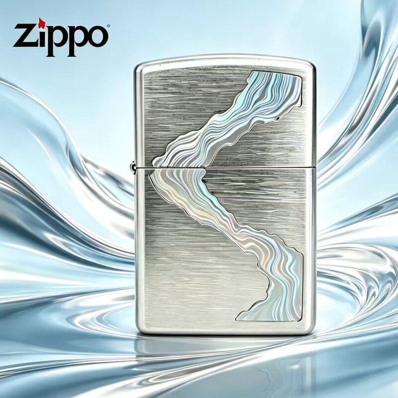 zippo官方正品 川流不息防风煤油打火机送男友高颜值定制生日礼物