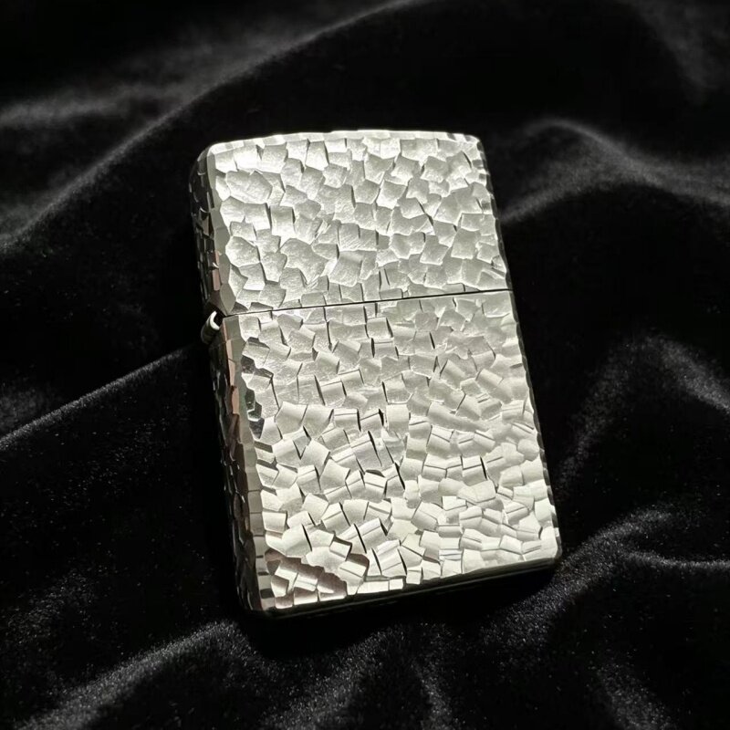 zippo正品煤油打火机正版防风镀银碎冰冰常规个性创意送男友礼物