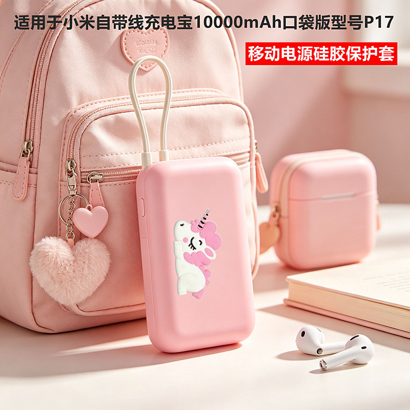 适用小米自带线充电宝口袋版外壳