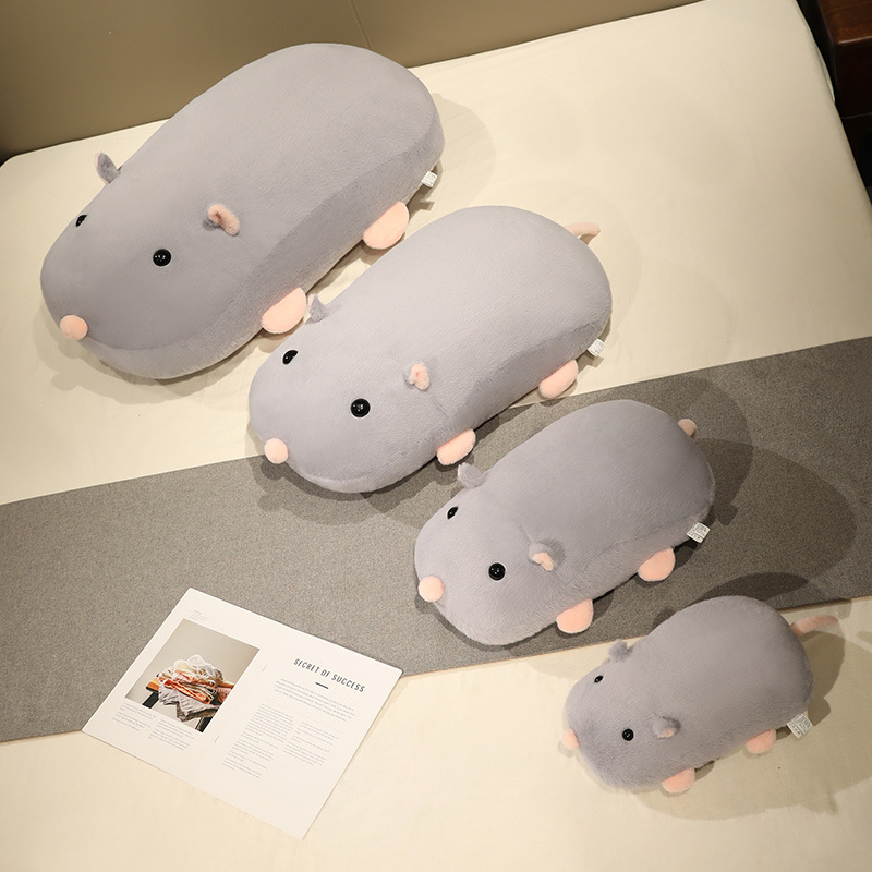 跨境可爱趴姿鼠标抱枕毛绒玩具老鼠玩偶公仔抱枕床头靠垫沙发抱