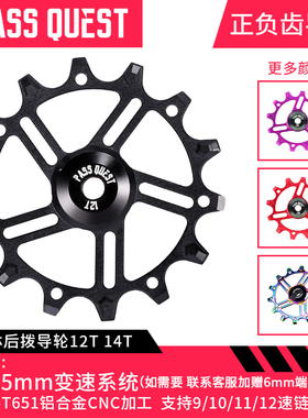 PASSQUEST 公路自行车5mm变速系统 正负齿轴承后拨导轮山地12 14t