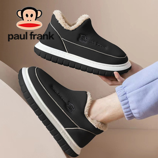 【专柜同款】正品大嘴猴棉鞋男士包跟冬季加绒黑色保暖带跟棉拖鞋