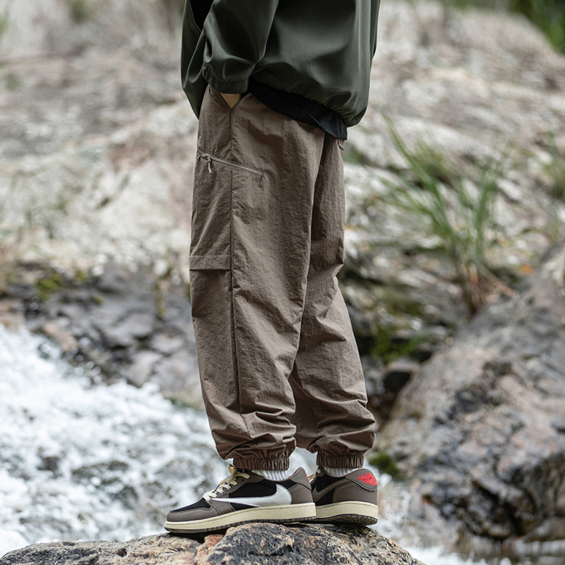 小个子微胖机能风褶皱工装长裤