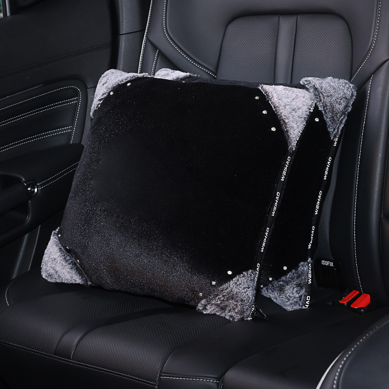 汽车抱枕被子两用加厚镶钻车载折叠腰靠午睡枕头靠枕空调被二合一