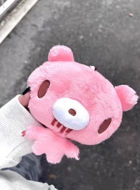 日系可爱中古绝版暴力熊gloom大头卡包毛绒公仔造型可拉伸零钱包