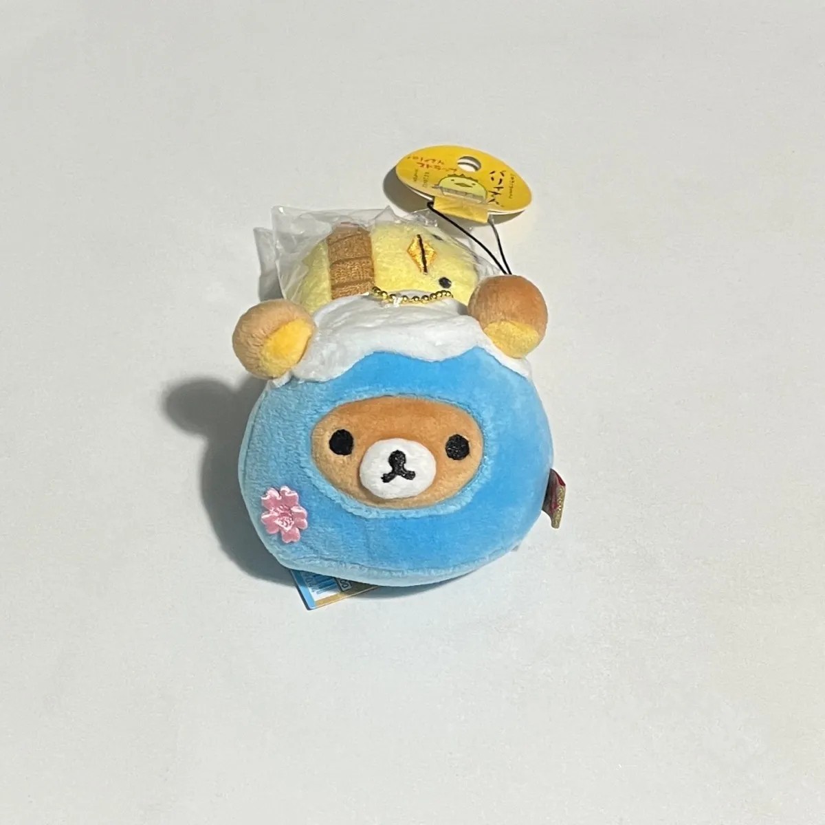 San-x日系可爱Rilakkuma轻松熊毛绒玩偶熊哥蓝色富士山系列挂件