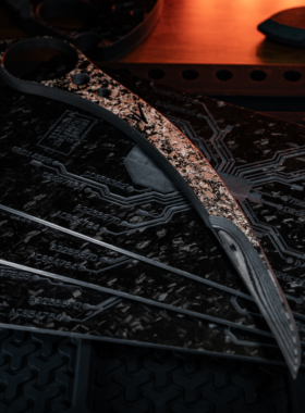 WEAVER织巢鸟 勾月 银箔碳纤维开箱刀EDC手刺旋转解压玩具