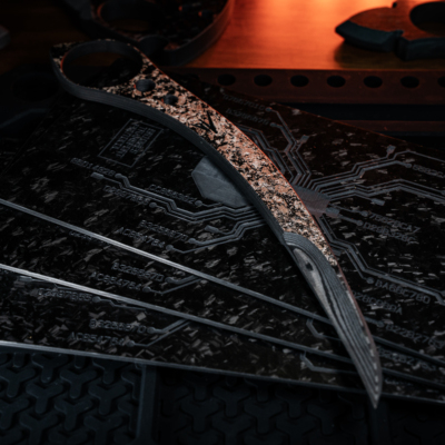 WEAVER织巢鸟 勾月 银箔碳纤维开箱刀EDC手刺旋转解压玩具