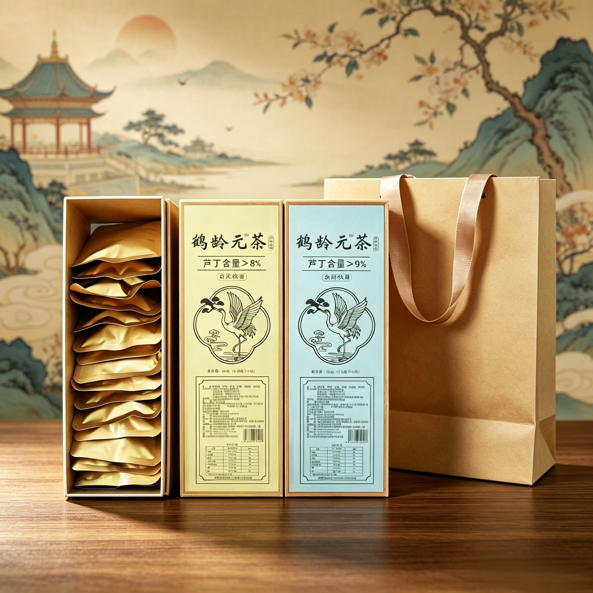鹤龄元茶芦丁含量8%、9%日间夜间组合装