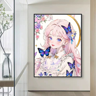蜜蝶灵眸 全仙尘树脂无框方钻水晶钻石画材料包