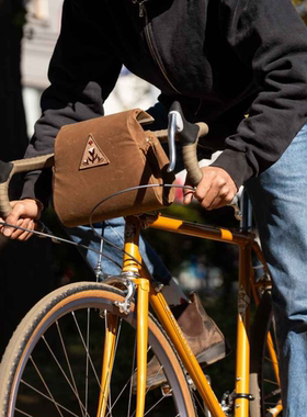 新款RON'S BIKES abios clap trap油蜡帆布自行车把包 复古骑行包