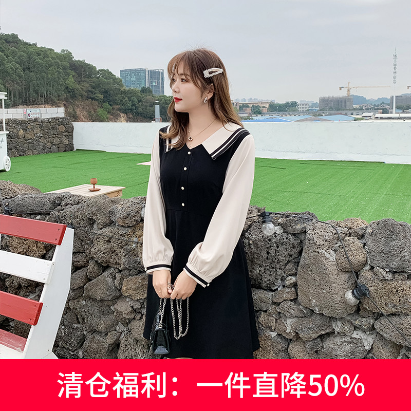 短袖洋气遮肚胖mm连衣裙夏装减龄