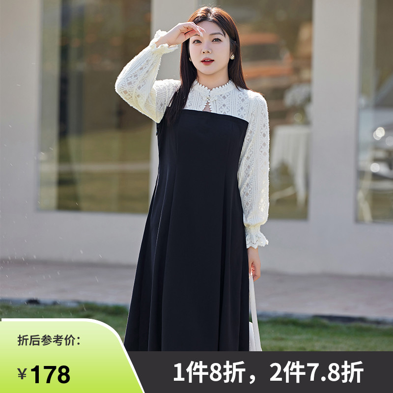 2024年春装新款蕾丝新中式连衣裙