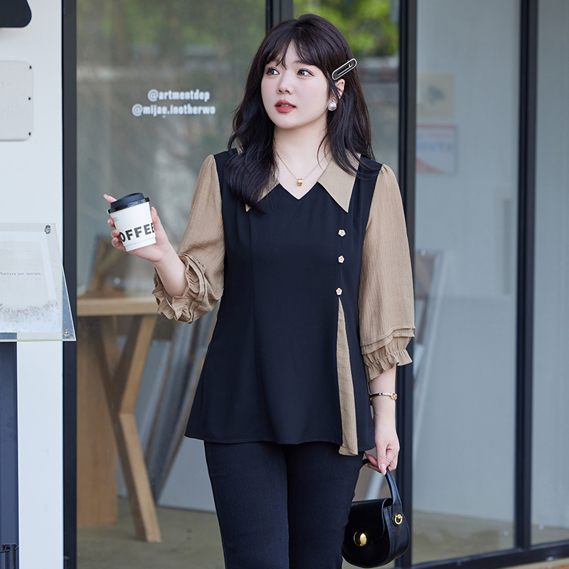 翻领小衫绮娑显瘦上衣