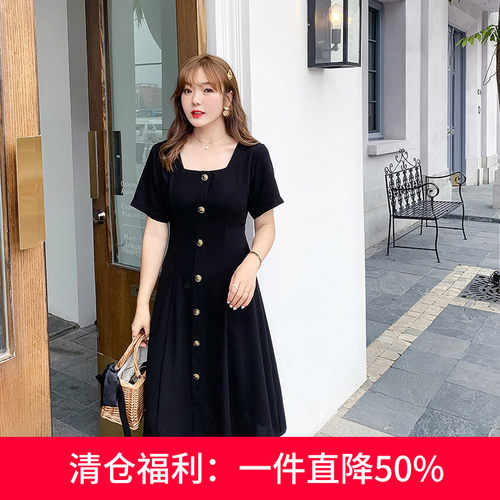 大码胖mm连衣裙2022新款夏装洋气