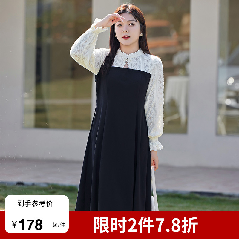 2024年春装新款蕾丝新中式连衣裙