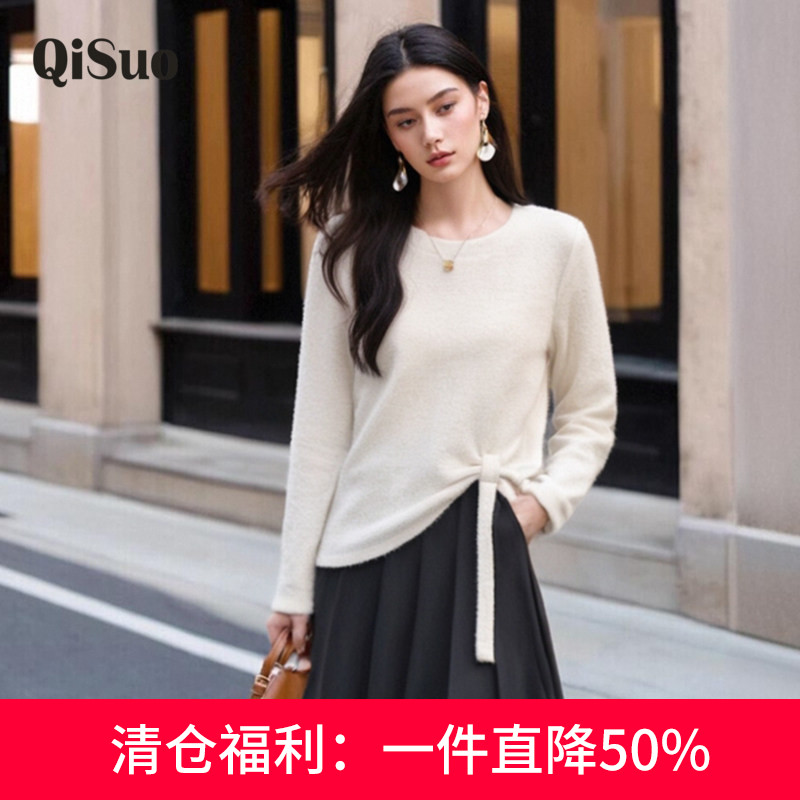2024年冬装新款大码上衣女套头设计感胖MM保暖内搭打底衫针织毛衣图片
