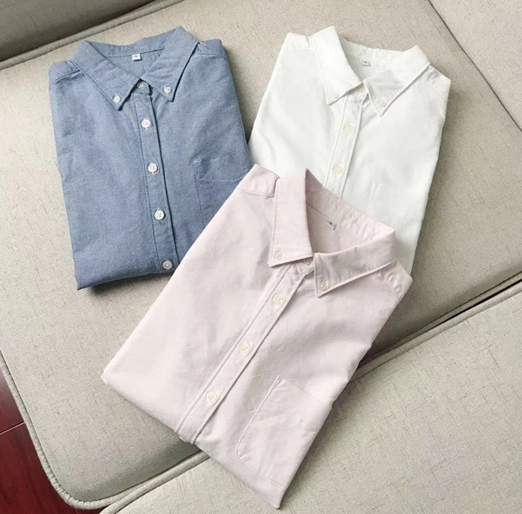 牛津纺全棉休闲百搭风女士衬衫