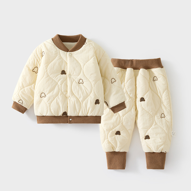 120克男女童婴儿套装夹棉加绒
