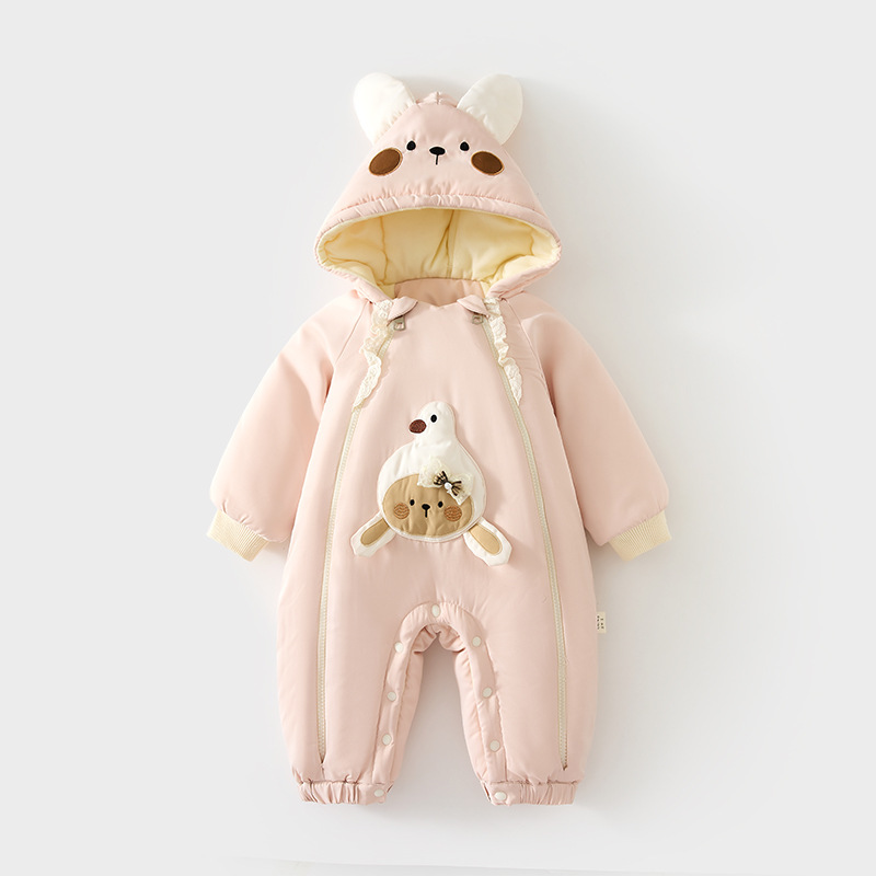 240克婴儿夹棉连体衣加厚棉服