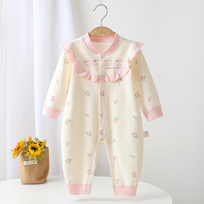 婴儿连体衣春秋冬打底纯棉四季款