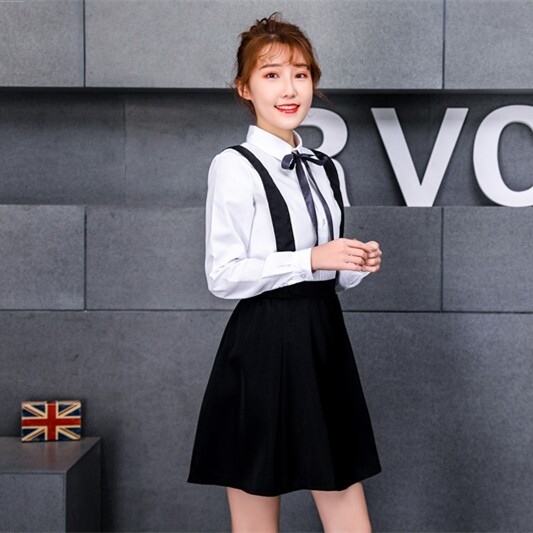 白衬衫制服裙班服夏季套装初高中学生女装学院风基础款校服短袖