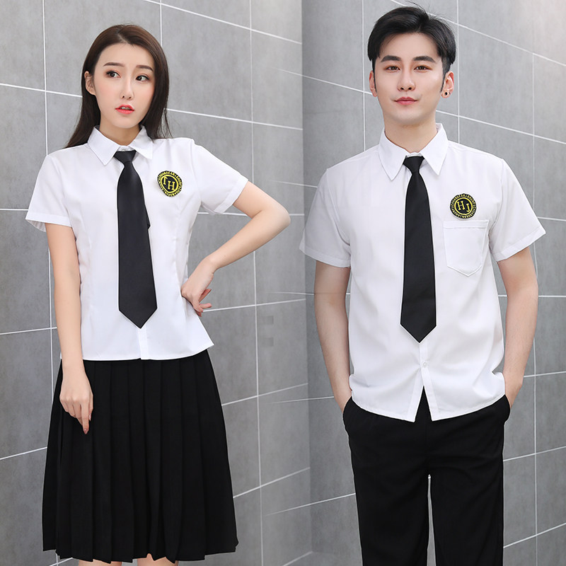 班服学院风校服套装日韩男女白衬衫初高中大学生表演服春夏毕业装