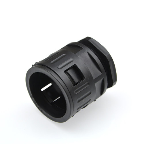 AD34.5塑料波纹管快速接头直插M32x1.5 PE波浪穿线软管黑色固定件
