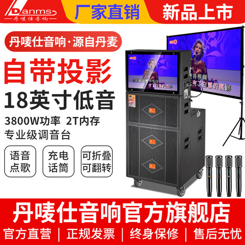丹唛仕带投影户外大功率K歌音响
