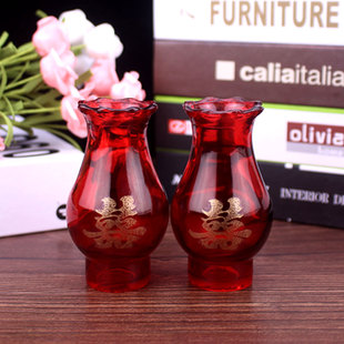 潮汕礼佛灯具配件 玻璃火油灯罩 复古酥油灯煤油双喜结婚子孙灯罩