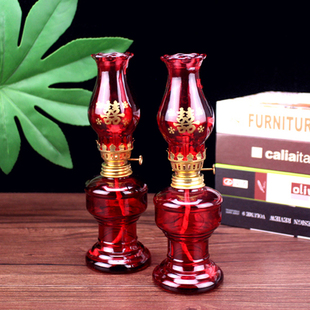 潮汕礼佛玻璃火油灯 结婚喜庆酥油灯 双喜煤油灯圆形灯入宅入伙灯