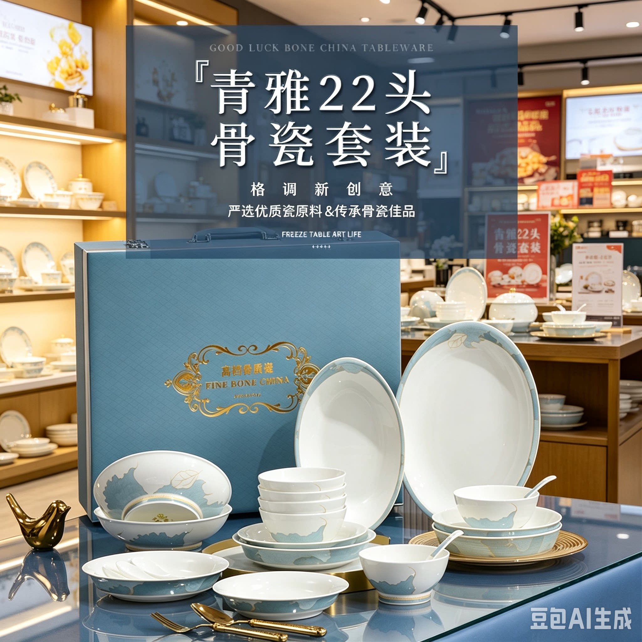 唐山骨质瓷碗思佰得釉下彩白色陶瓷面碗带盖韩式大碗汤碗饭碗