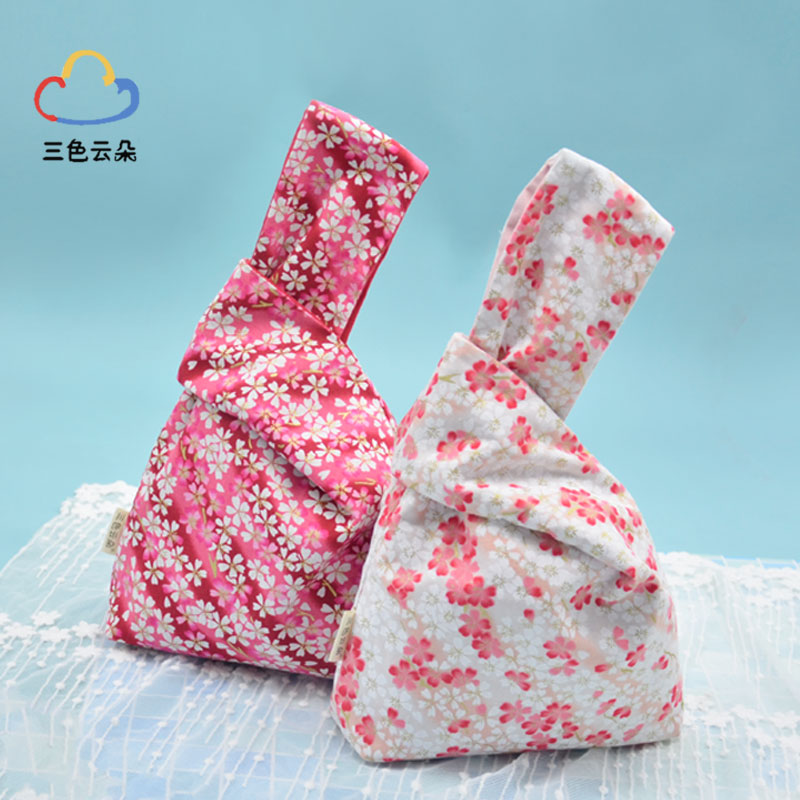樱花手挽包女日式手挽时尚零钱包可爱手机包女款韩版布艺迷你跑步