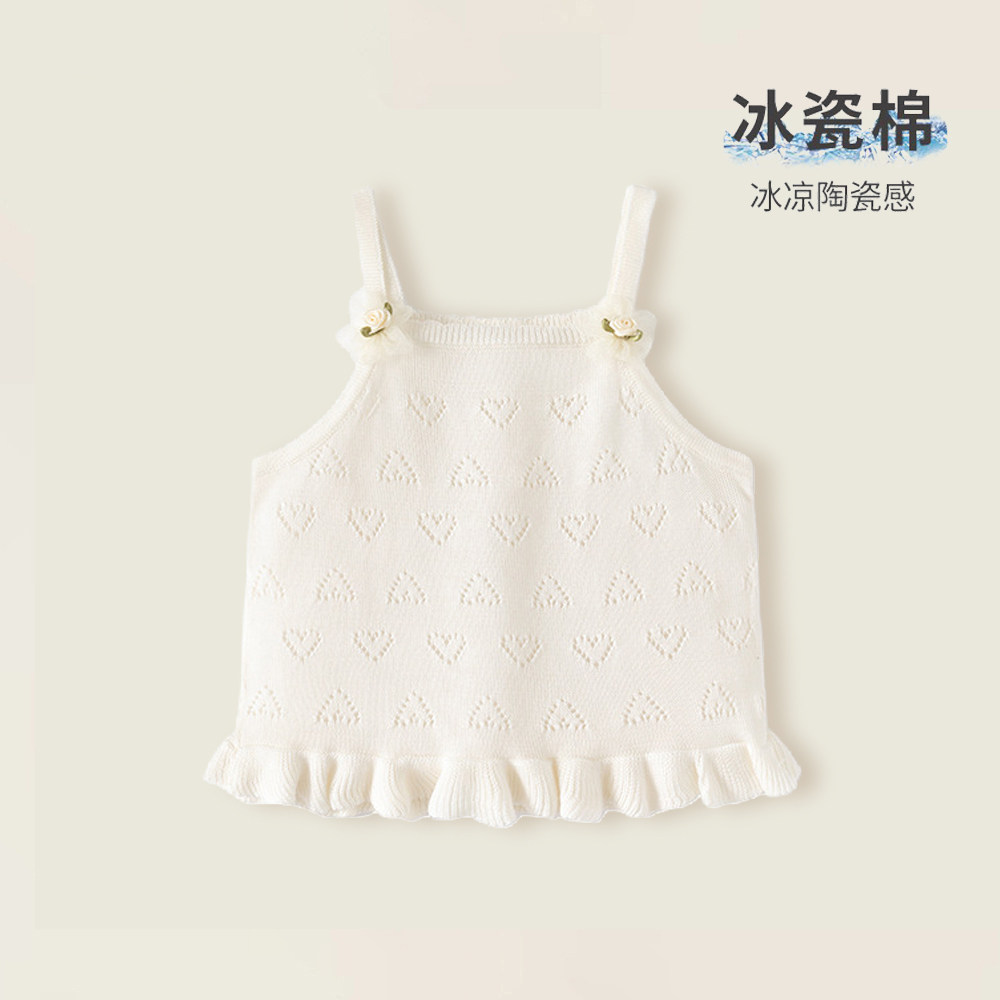 婴儿吊带背心冰丝夏季薄新款图片