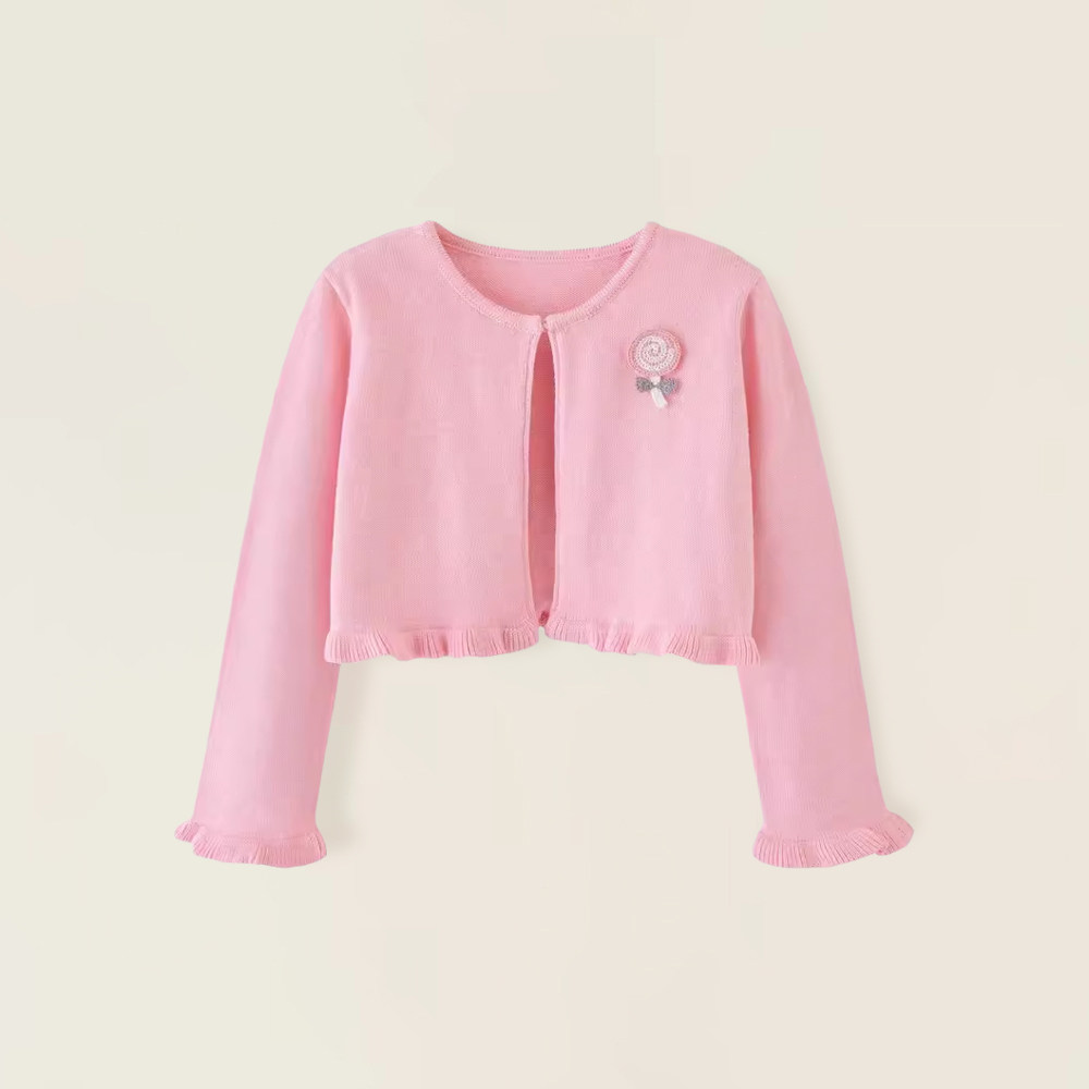 儿童礼服公主裙披肩春秋女童针织小披肩短款针织开衫上衣外搭新款