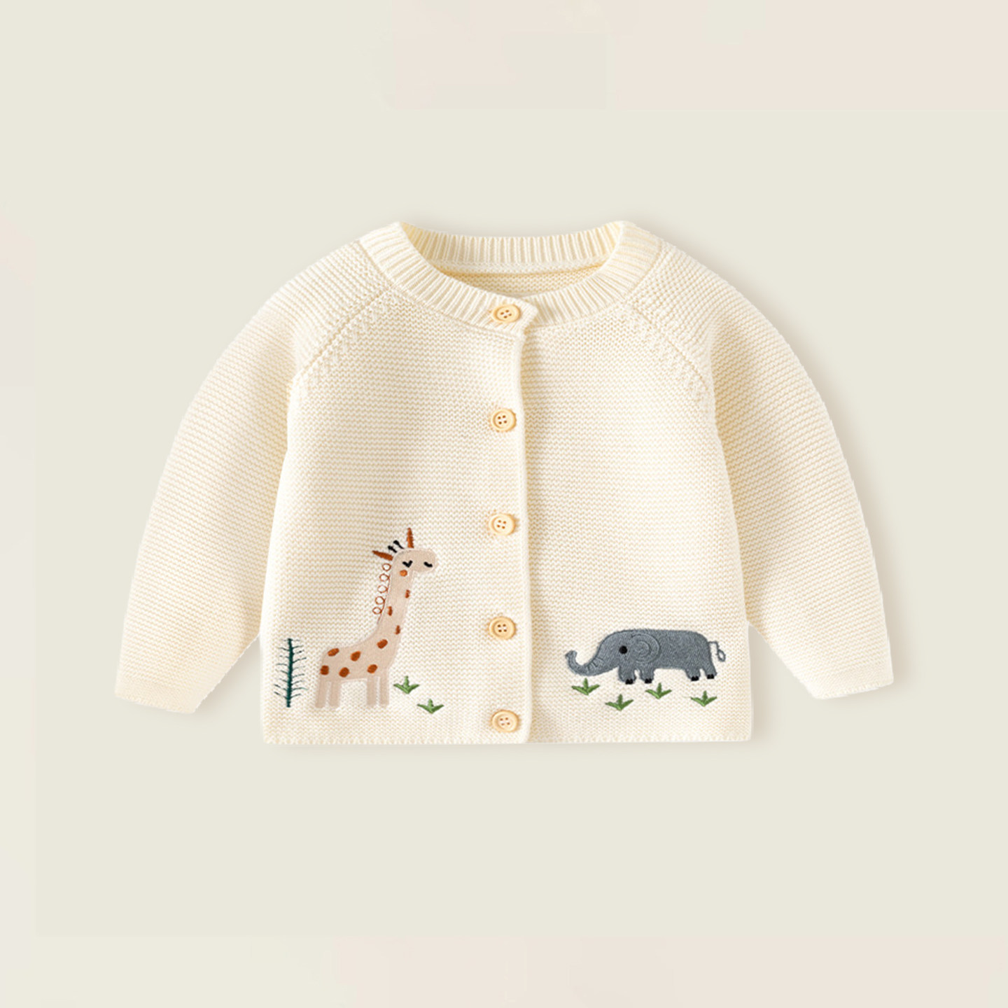 婴儿毛衣秋冬款男女宝宝儿童a类纯棉单层加厚卡通针织开衫外套