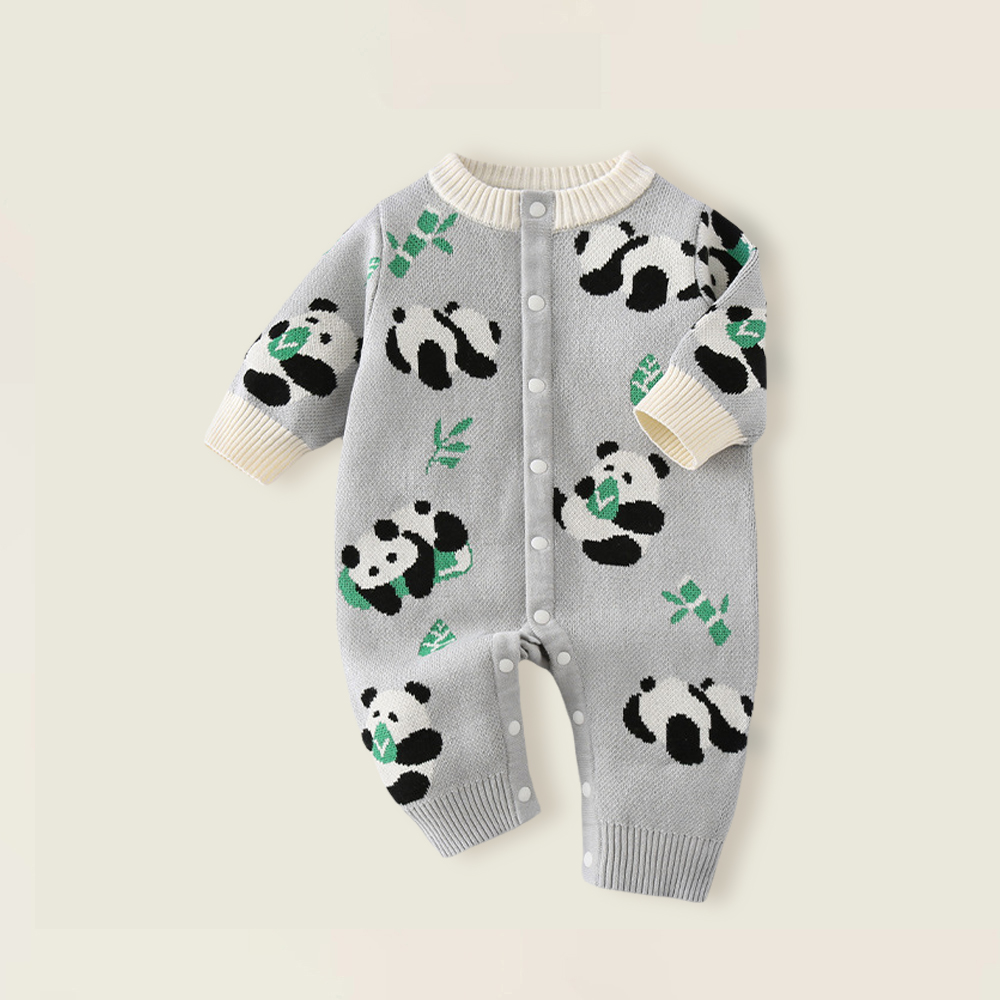 婴儿毛线连体衣秋冬款