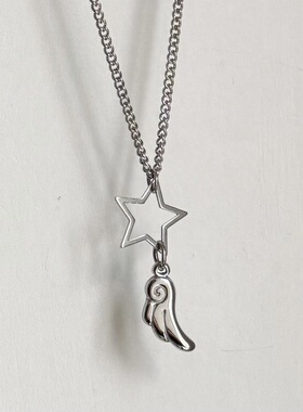 日韩系ins风星星五角星翅膀羽毛项链小众甜酷y2k复古辣妹简约日常