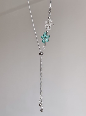 日韩系ins风镂空透花朵抽拉调节蛇骨项链小众设计y2k甜酷复古叠戴