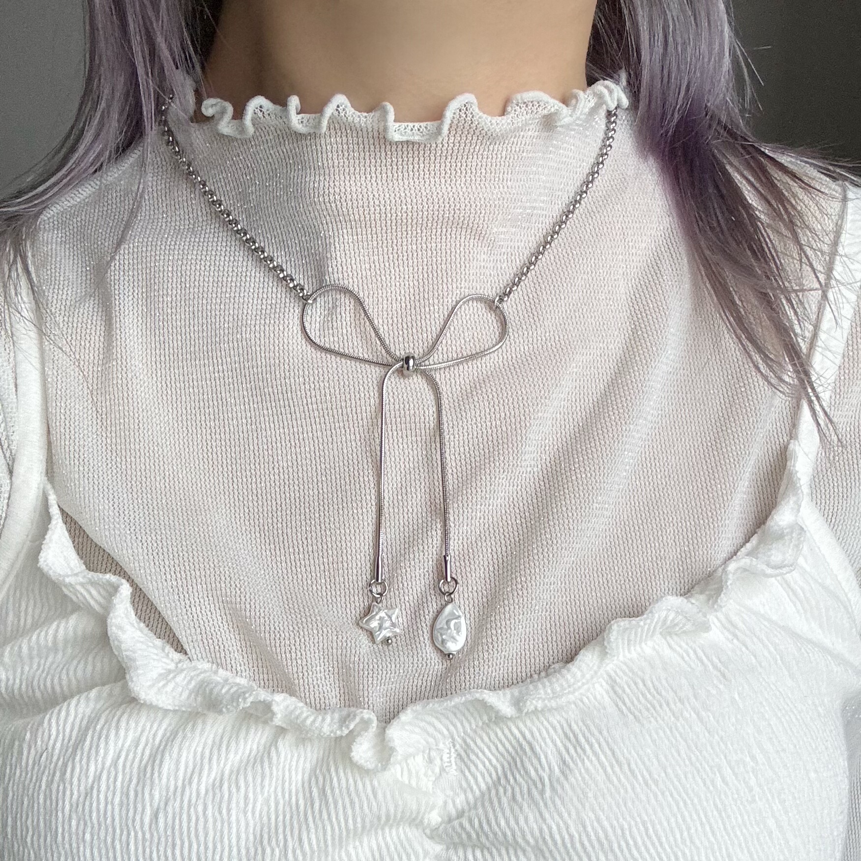 日韩系ins蛇骨蝴蝶结星星水滴项链小众y2k辣妹甜酷复古简约锁骨链