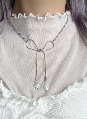 日韩系ins蛇骨蝴蝶结星星水滴项链小众y2k辣妹甜酷复古简约锁骨链