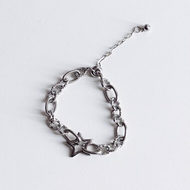 ins朋克摇滚金属风镂空星星五角星抽拉调节手链小众设计感甜酷y2k