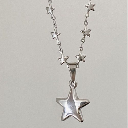 五角星立体吊坠ins风项链星星