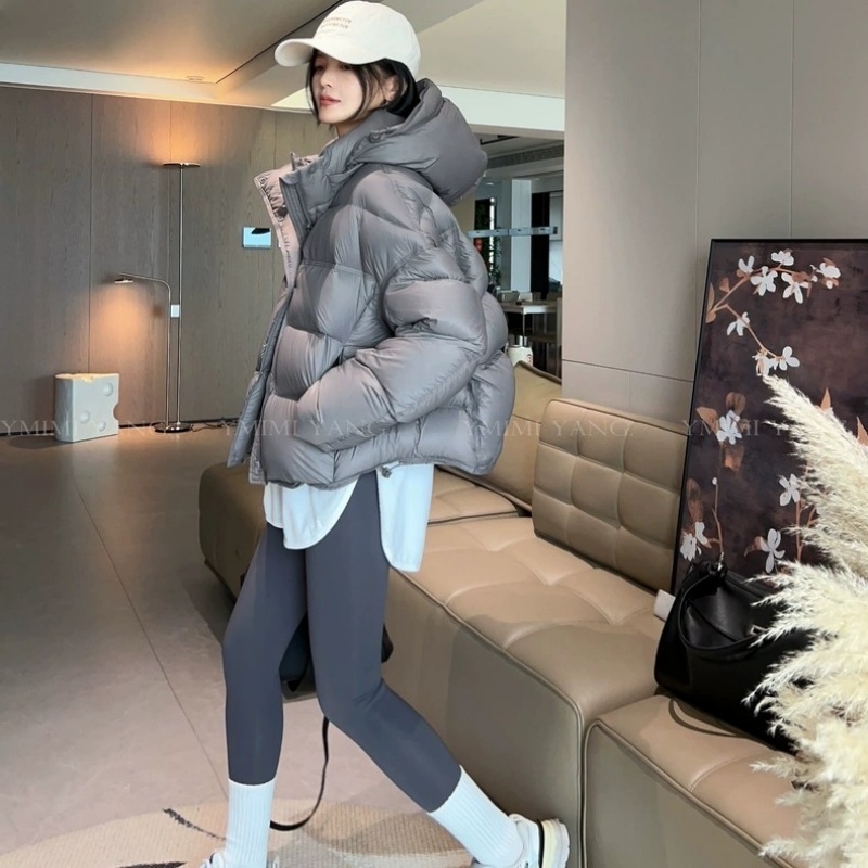 明星杨紫同款新国标90绒龟背泡芙可拆卸连帽羽绒服女外套韩版潮