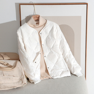 轻薄羽绒服女短款2025年新款韩版简约时尚小个子棒球服秋冬季潮流