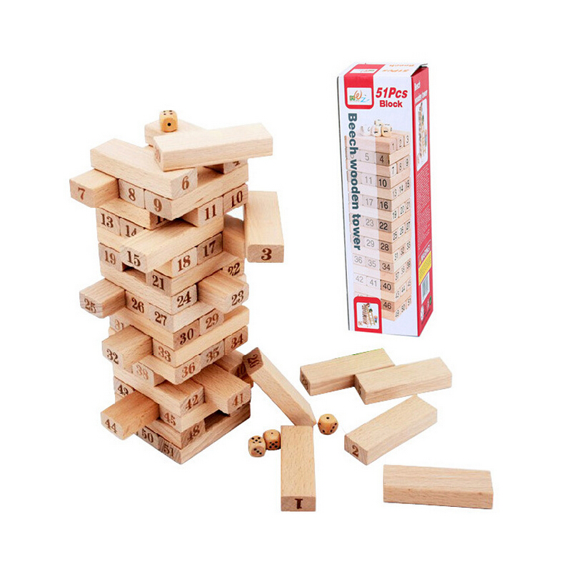 Jumbo Tumbling Tower Set 51pcs Wooden Blocks Extra Large