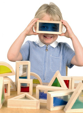 Large Wooden Sound Acrylic Sensory Puzzle Blocks 16 Piece